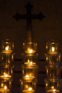 Prayer Candles with Religious Cross